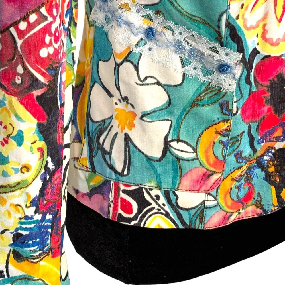 Alberto Makali Bold Color Tropical Jacket Size 2 - Picture 3 of 9